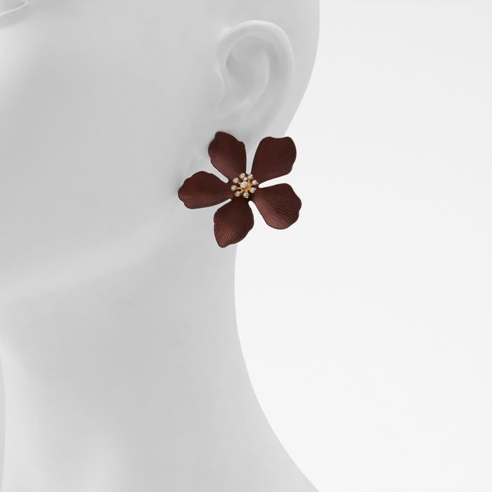 Pendientes largos en marrón - MAFLORRA