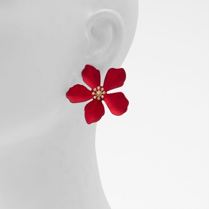 Pendientes largos en rojo - MAFLORRA