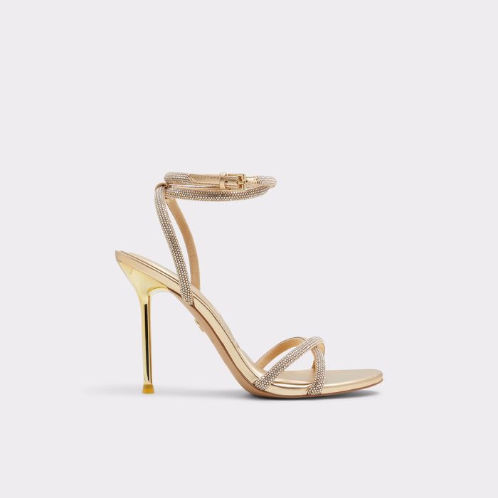 Sandalias en oro, tacón de aguja - MANAELDEN