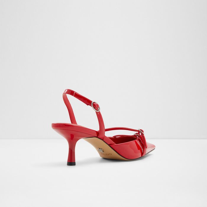 Sapatos em verniz vermelho, salto em funil - MARIETTA