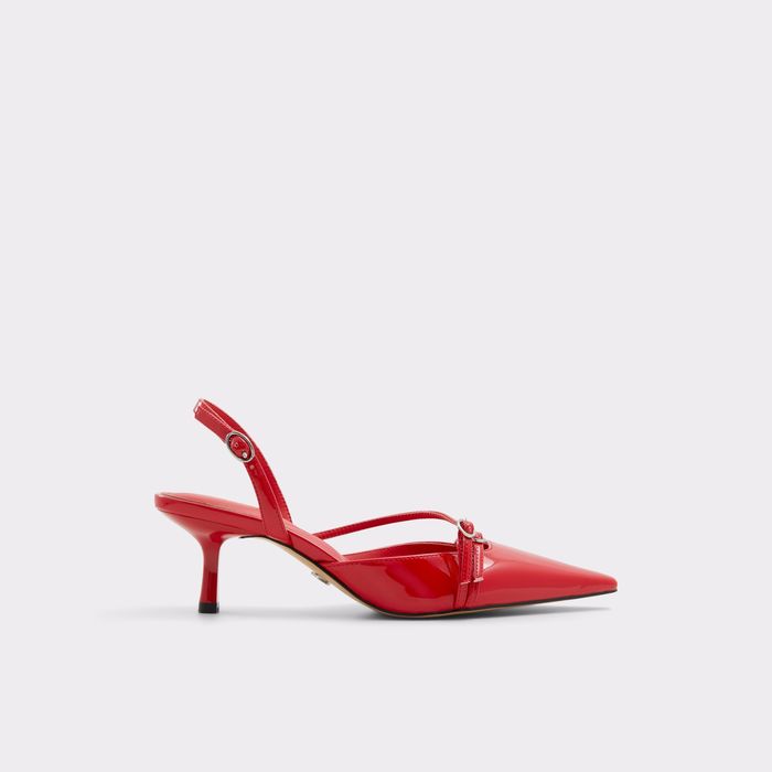 Sapatos em verniz vermelho, salto em funil - MARIETTA