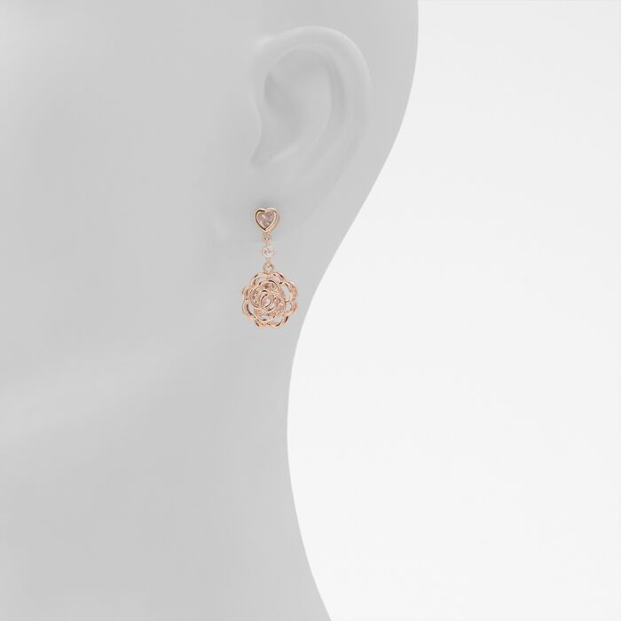 Pendientes largos en oro rosa - MARIONE