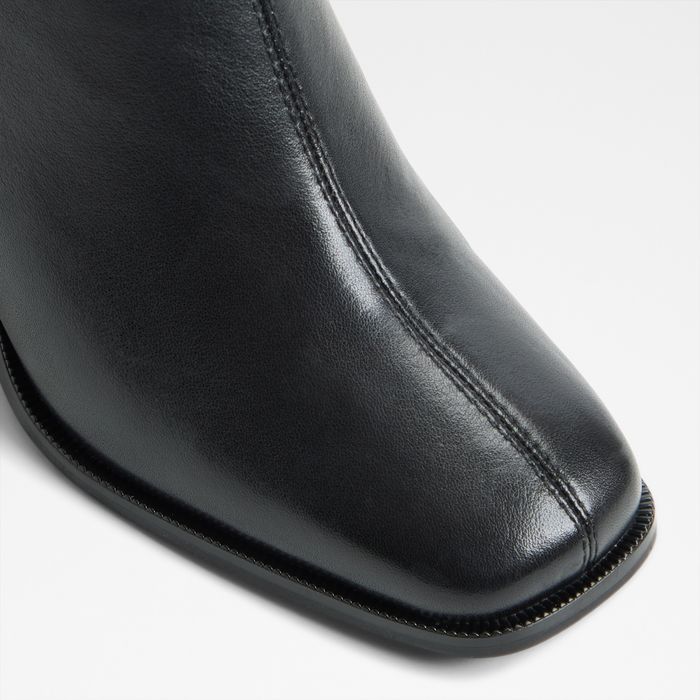 Botins em pele preto, salto em bloco - MARLLIE