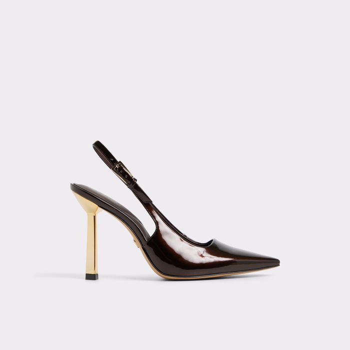 Zapatos de salón en marrón, tacón de aguja - MARYSA