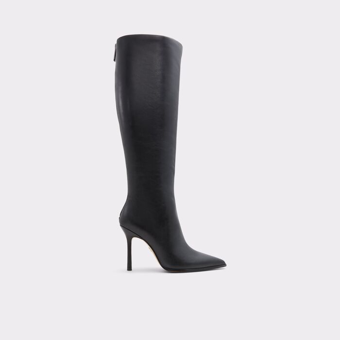 Botas em pele preto, salto fino - MAYBELLIE