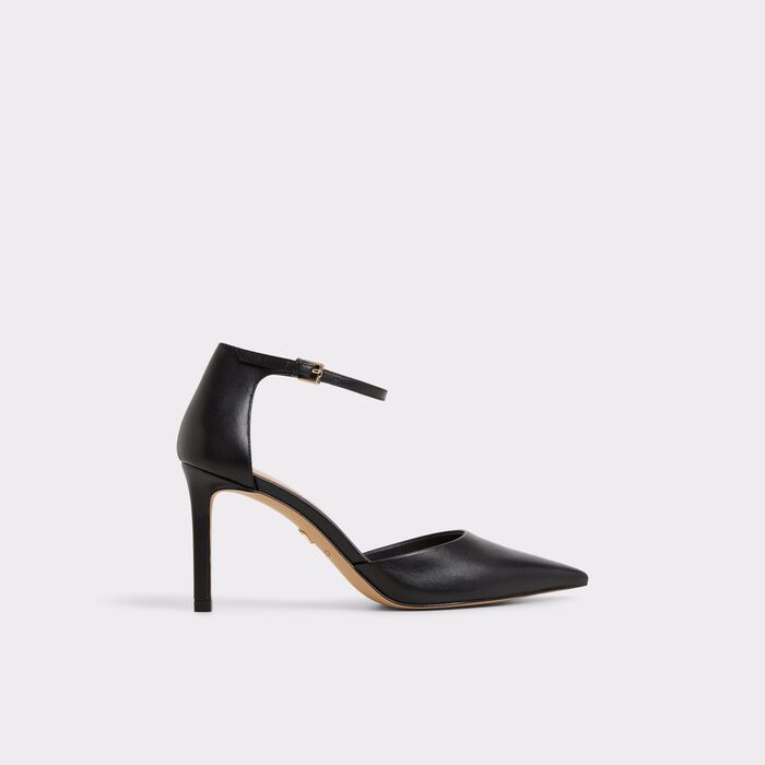 Sapatos em pele preto, salto fino - MERLO