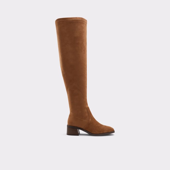 Botas em cognac, salto em bloco - MIRALEMAS