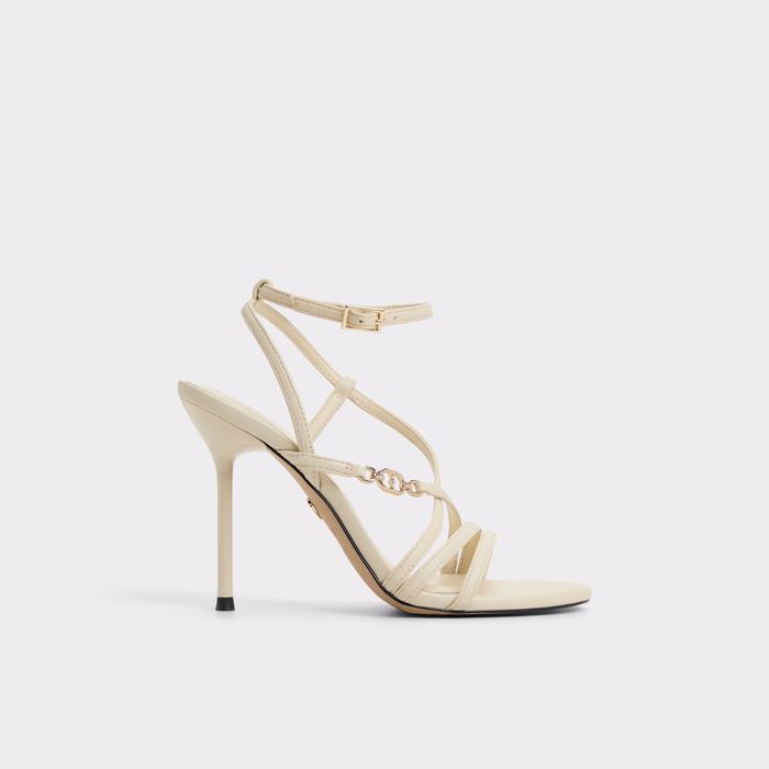 Sandalias en beige, tacón de aguja - MOEY