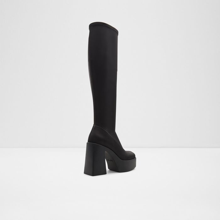 Botas em preto, salto em bloco com plataforma - MOULIN