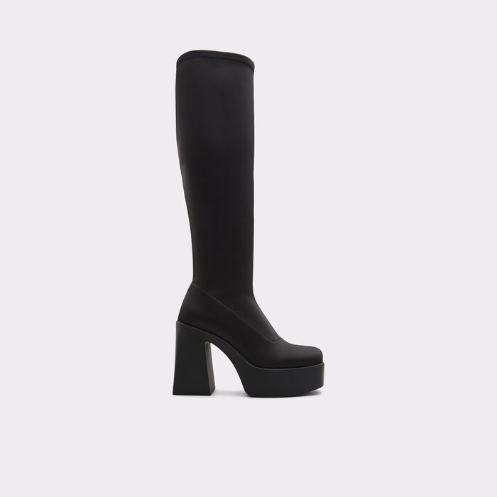 Botas em preto, salto em bloco com plataforma - MOULIN