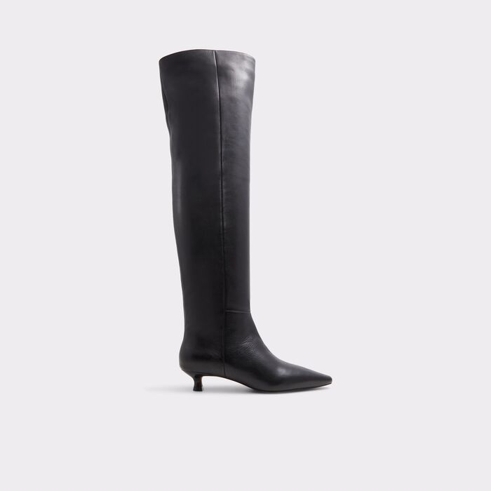 Botas em pele preto, salto em funil - MUTTSEE