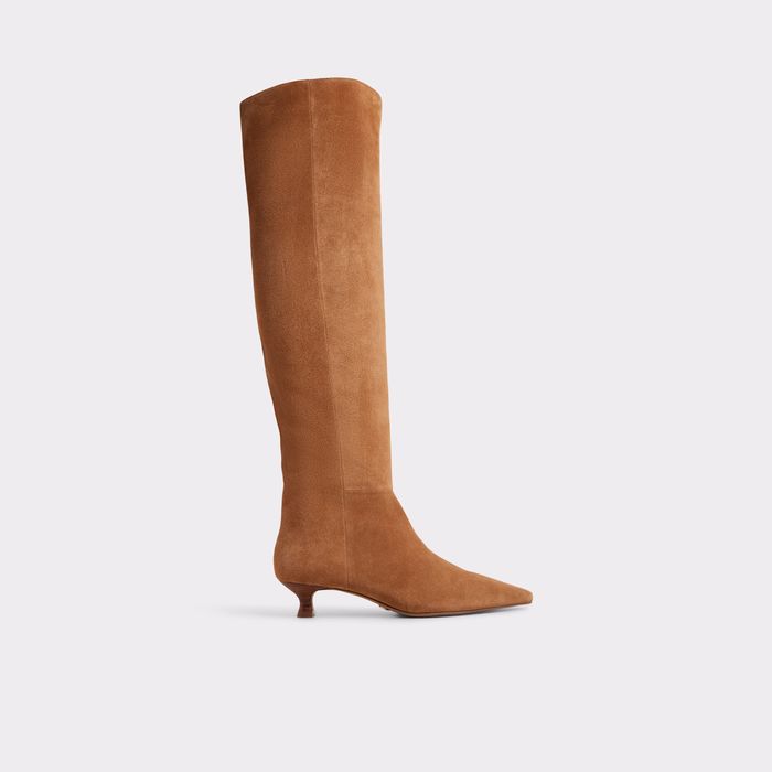 Botas en piel coñac, tacón de aguja - MUTTSEE