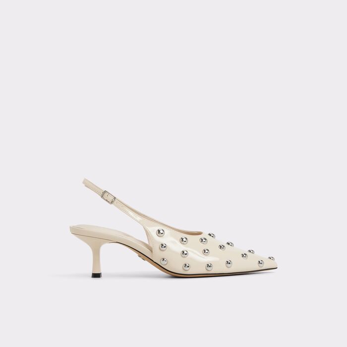 Zapatos de salón en barniz blanco, tacón de aguja - NAIARAH