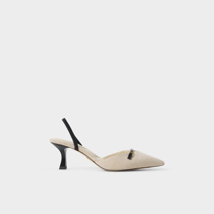 Zapatos de salón en beige, tacón embudo - NAILAH