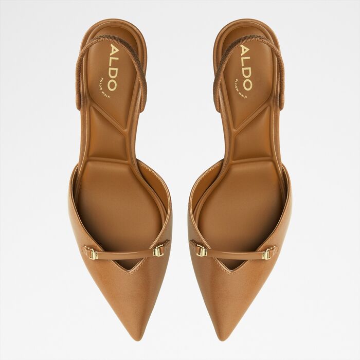 Zapatos de salón en coñac, tacón embudo - NAILAH