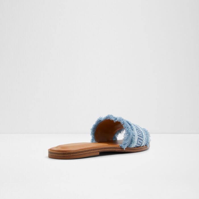 Sandalias planas en azul denim - NALANI