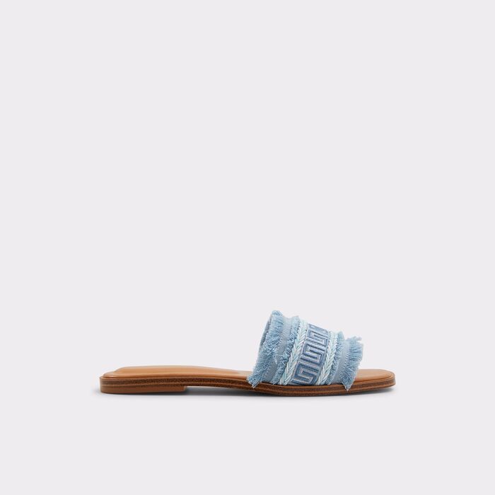 Sandalias planas en azul denim - NALANI