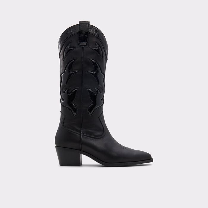 Botas em pele preto, salto em bloco - NEBRASKA