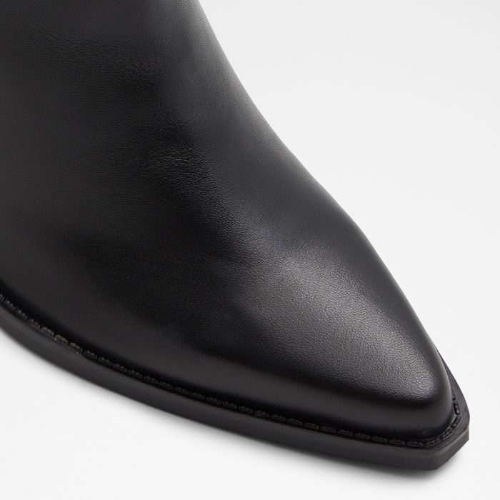 Botas en piel negro, tacón bloque - NEVADA