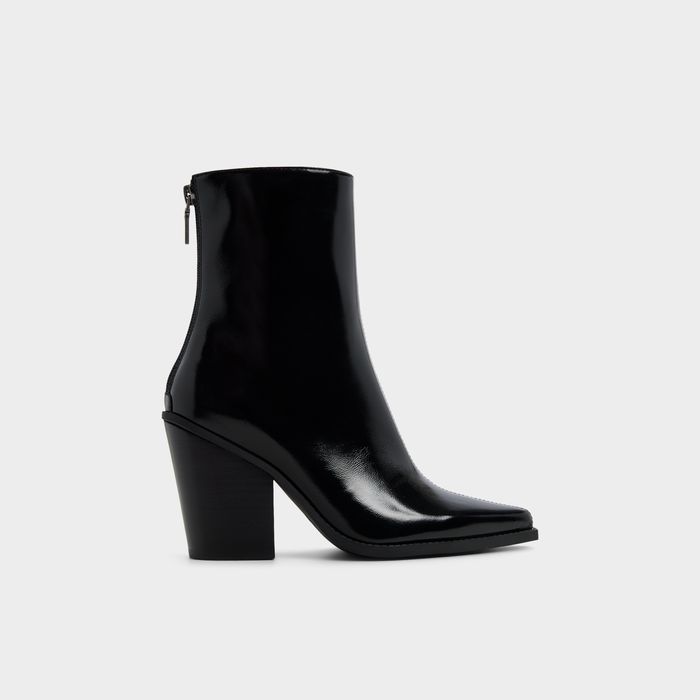 Botins em pele preto, salto em bloco - NORELLE
