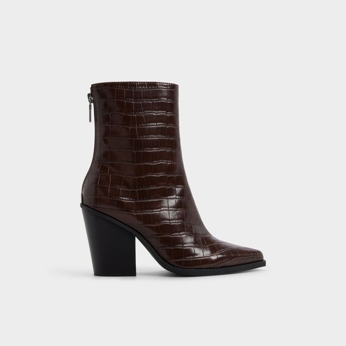 Botins em castanho, salto em bloco - NORELLE