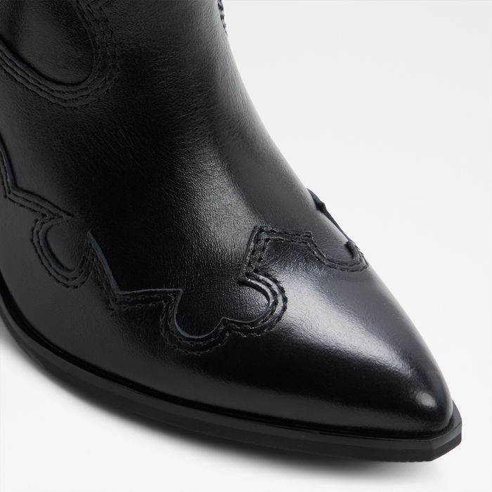 Botins em pele preto, salto em bloco - NUWESTERN
