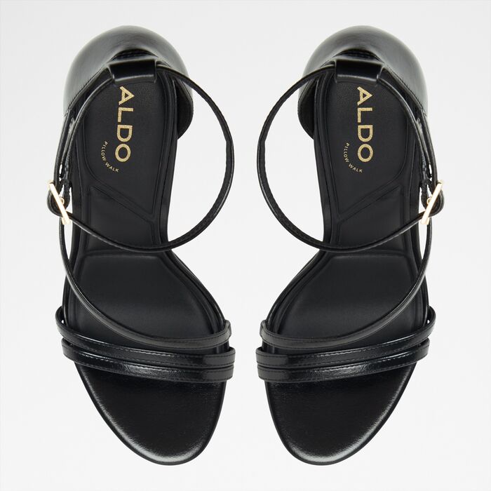 Sandalias en negro, tacón de aguja - ODELLA