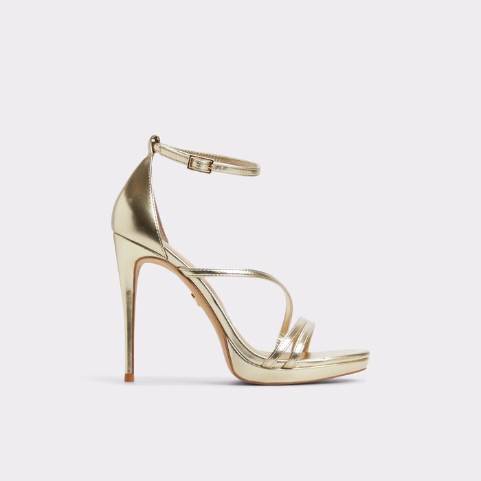 Sandalias en oro, tacón de aguja - ODELLA