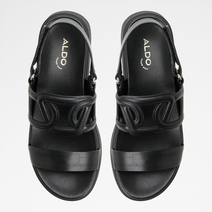 Sandalias de plataforma en piel negro - ONUVIA