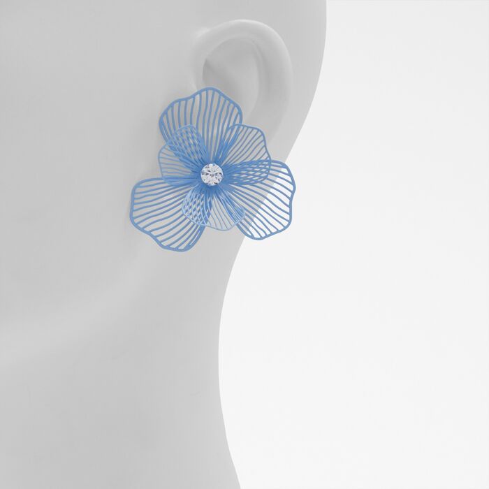 Pendientes largos en azul - PETALDREAM