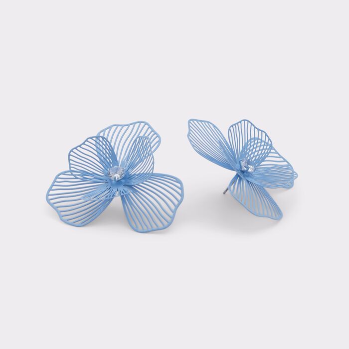 Pendientes largos en azul - PETALDREAM