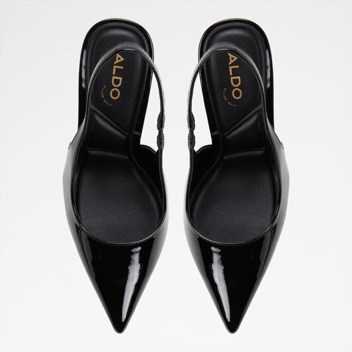 Zapatos de salón en barniz negro, tacón de aguja - PUCKERUP