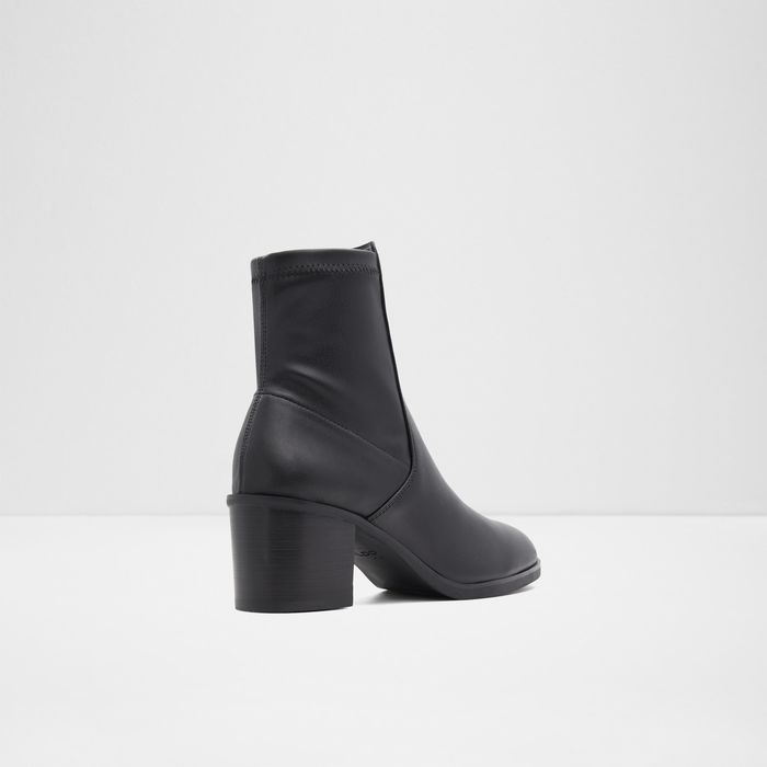 Botins em pele preto, salto em bloco - RANOBREREL