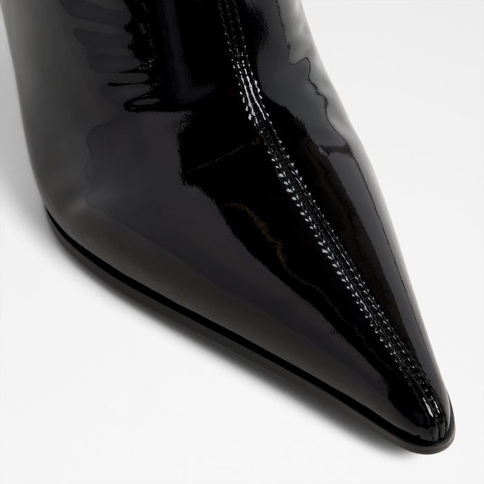 Botas en barniz negro, tacón de aguja - RE-EMILY
