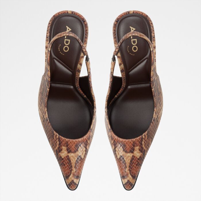 Zapatos de salón en marrón, tacón de aguja - RE-SAMANTHA