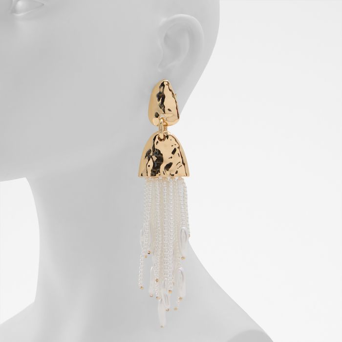 Pendientes largos en blanco - RILLEYH