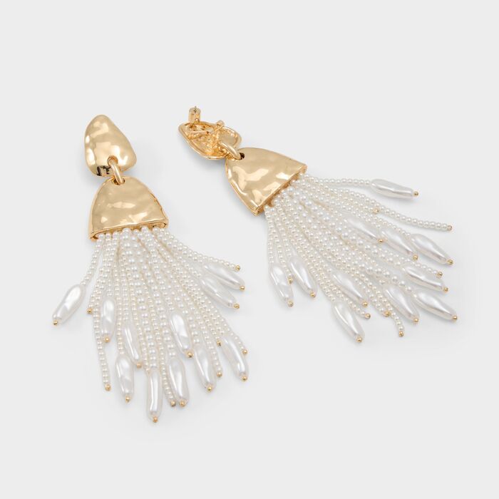 Pendientes largos en blanco - RILLEYH