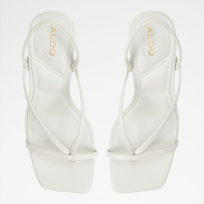 Sandalias en piel blanco, tacón embudo - RIVA