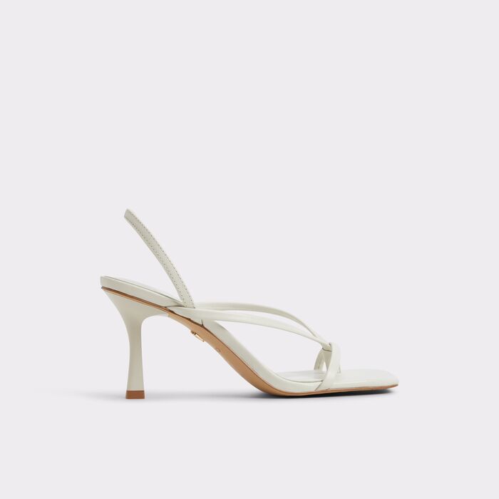 Sandalias en piel blanco, tacón embudo - RIVA