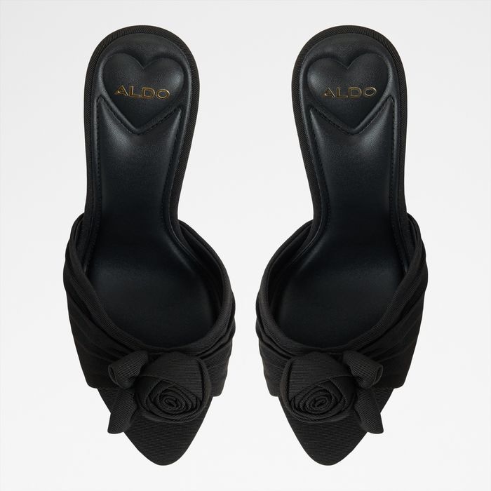 Mules en negro, tacón de aguja - ROSALINA