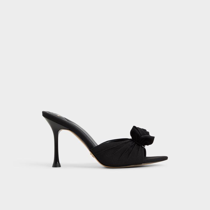 Mules en negro, tacón de aguja - ROSALINA