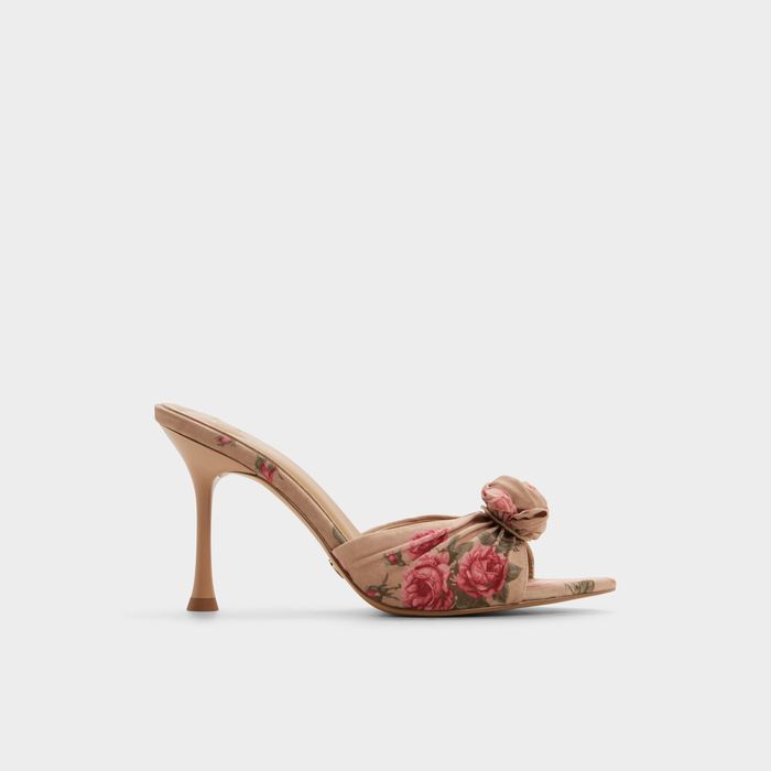 Mules en beige, tacón de aguja - ROSALINA