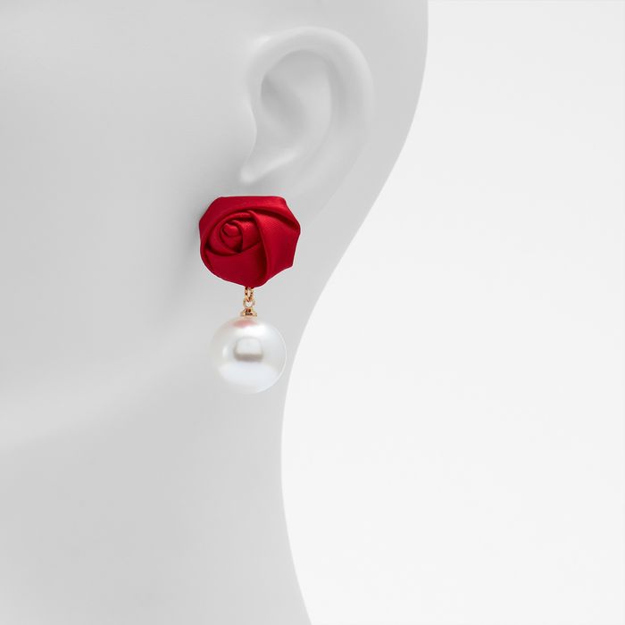 Pendientes cortos en rojo - ROSETTEE