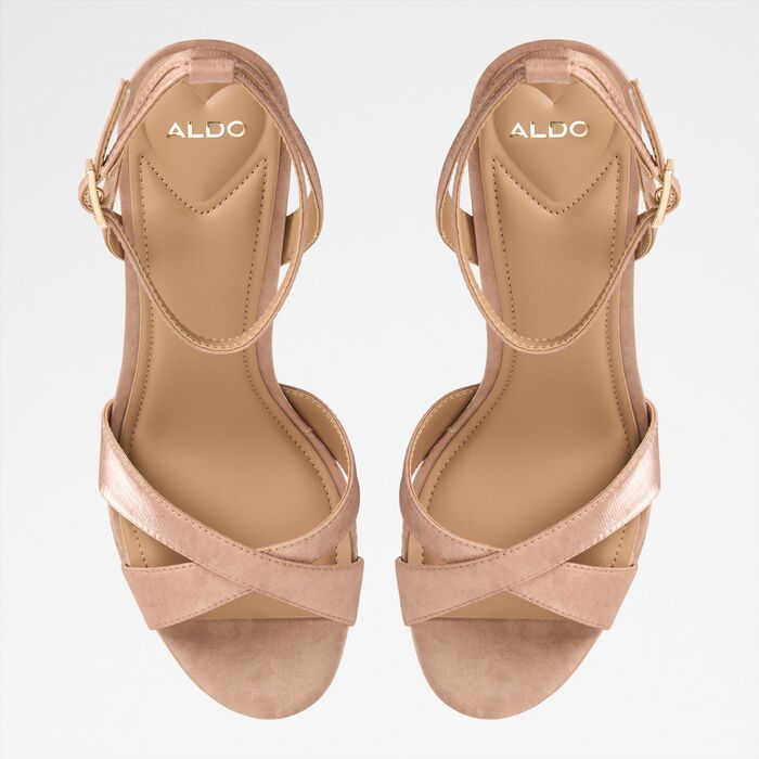 Sandalias en beige, tacón bloque - ROSINE