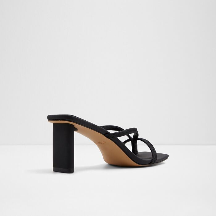 Mules em preto, salto em bloco - SANNE