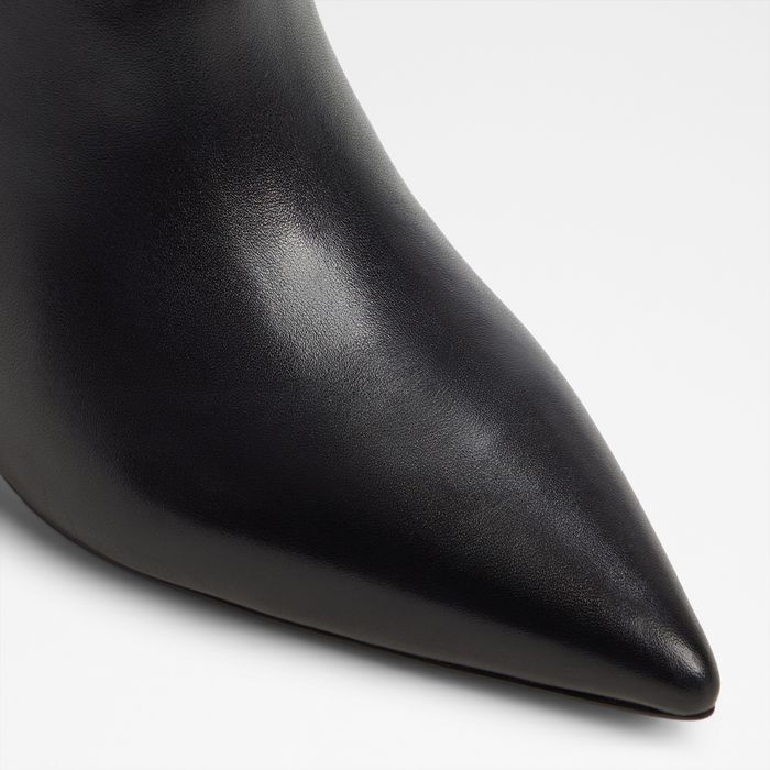 Botas en piel negro, tacón de aguja - SAPHIRIA