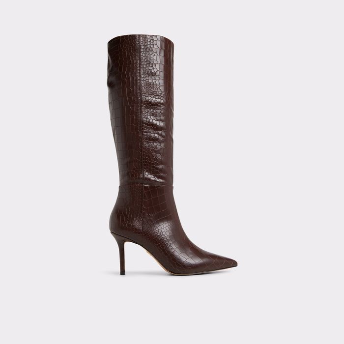 Botas en marrón, tacón de aguja - SAPHIRIA