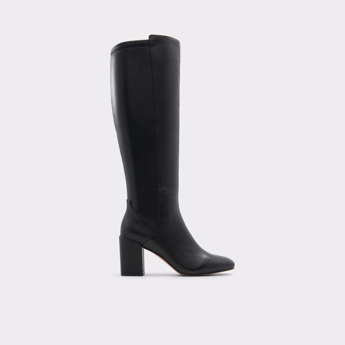 Botas em pele preto, salto em bloco - SATORI