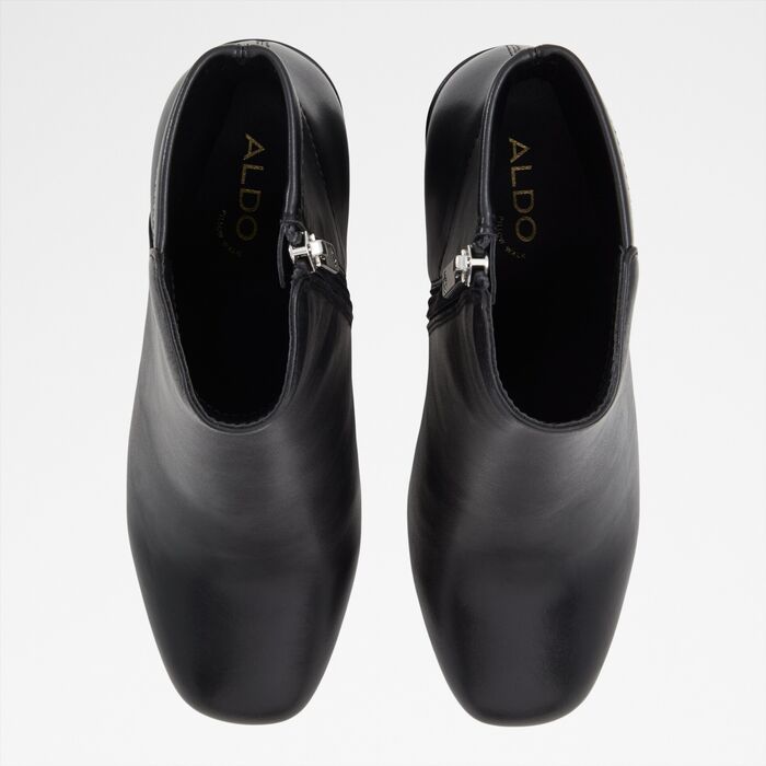 Botines en piel negro, tacón bloque - SATORIMINI