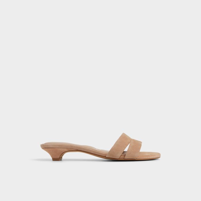 Sandalias en piel beige, tacón de aguja - SCARLETTA